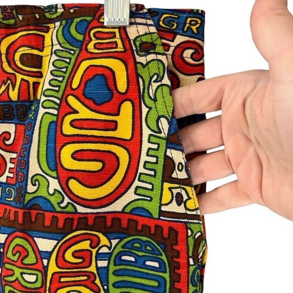 Robert Bruce Grubb All Over Hippie Print Flare Leg Pants Vintage Size 32 Measure - Picture 5 of 11